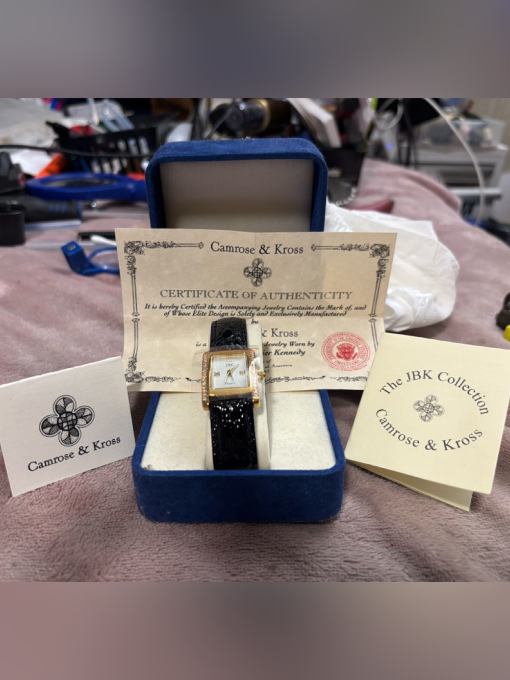 Camrose & Kross Jacqueline Kennedy JBK Collection Square Tank Watch NIB COA